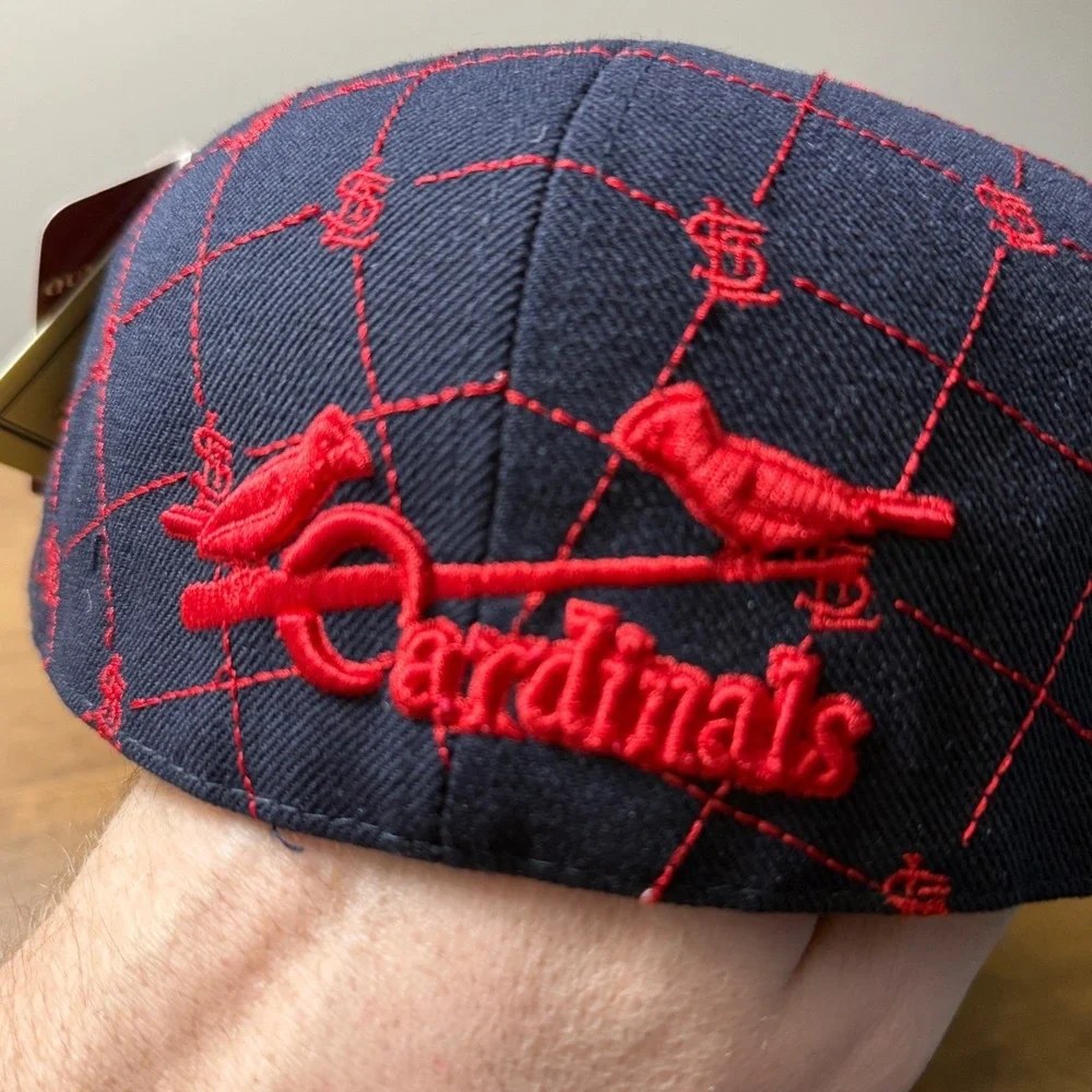 St Louis Cardinals Hat Mens 7 1/4 Navy Quilted‎ Fitted MLB American Needle AOP